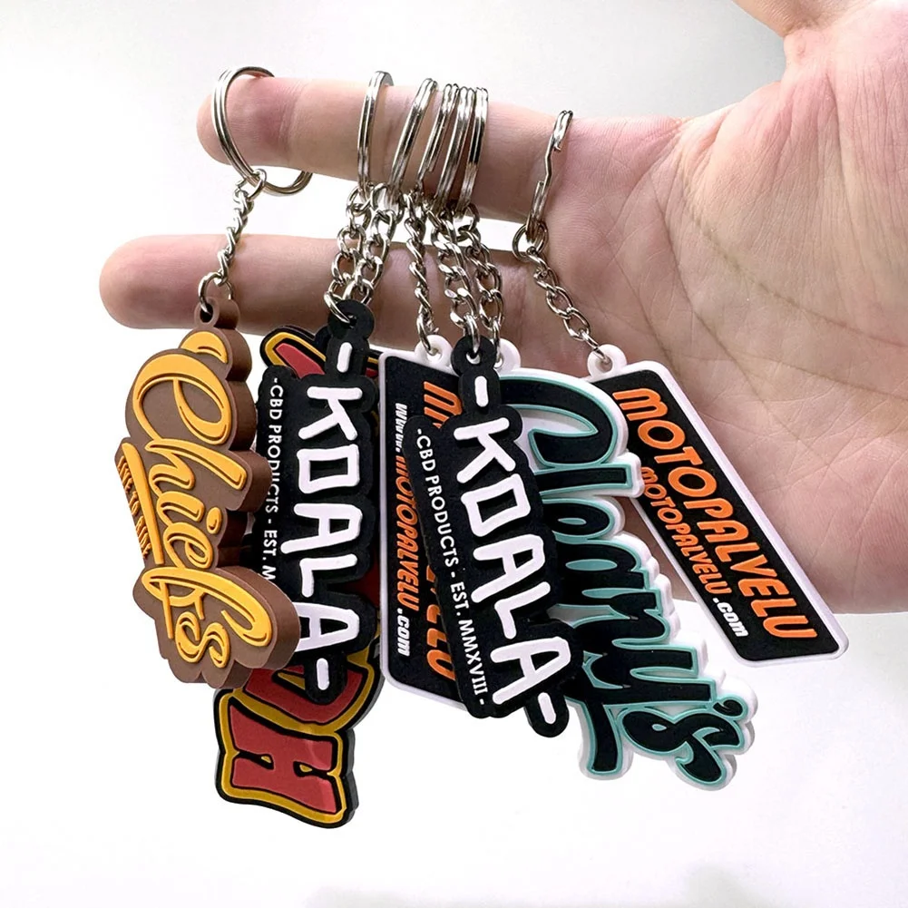 Wholesale 3d Rubber Alphabet keychain Custom Personalized Promotional Gift pvc key chain Keyring Custom Logo
