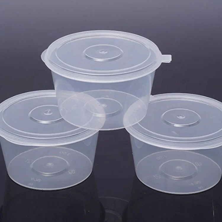 Recycled restaurant PP mini  1oz 2 oz portion sauce souffle dipping disposable sauce cup plastic sauce container with hinged lid