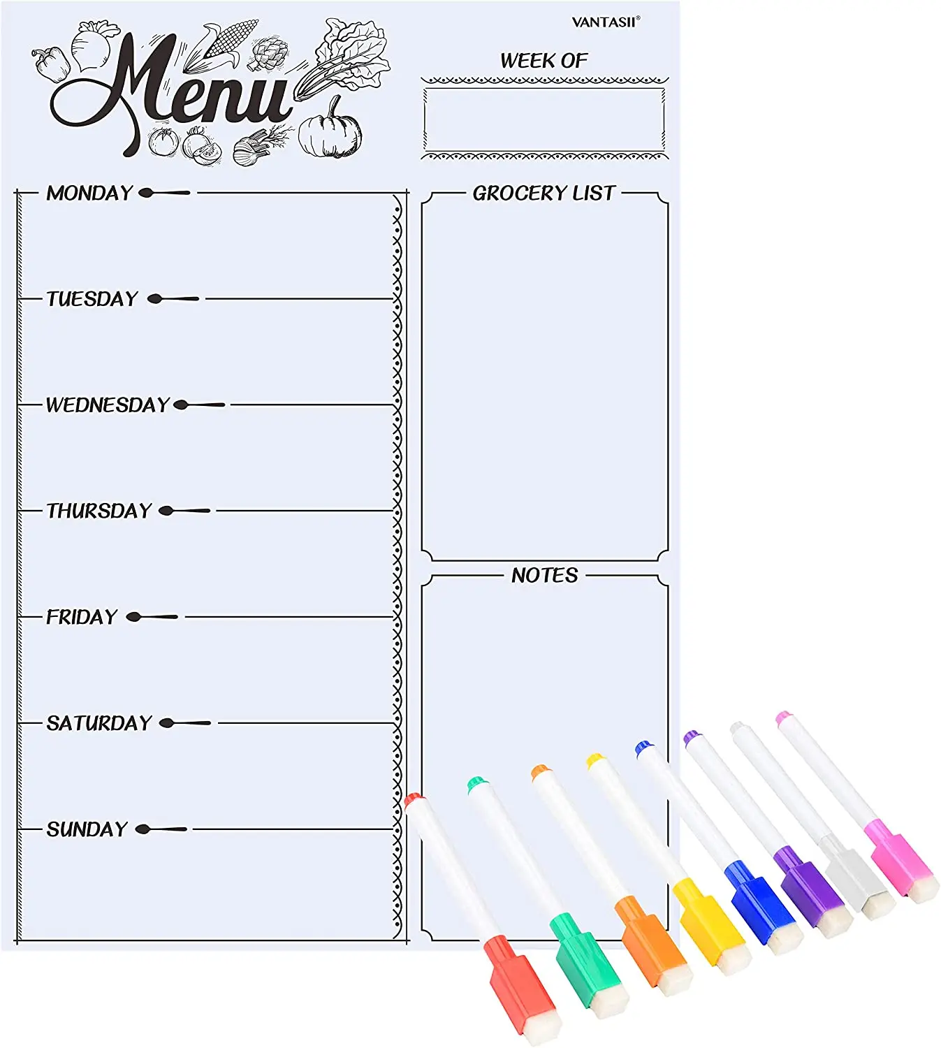 fridge weekly menu board magnetic meal planner custom grocery list whiteboard