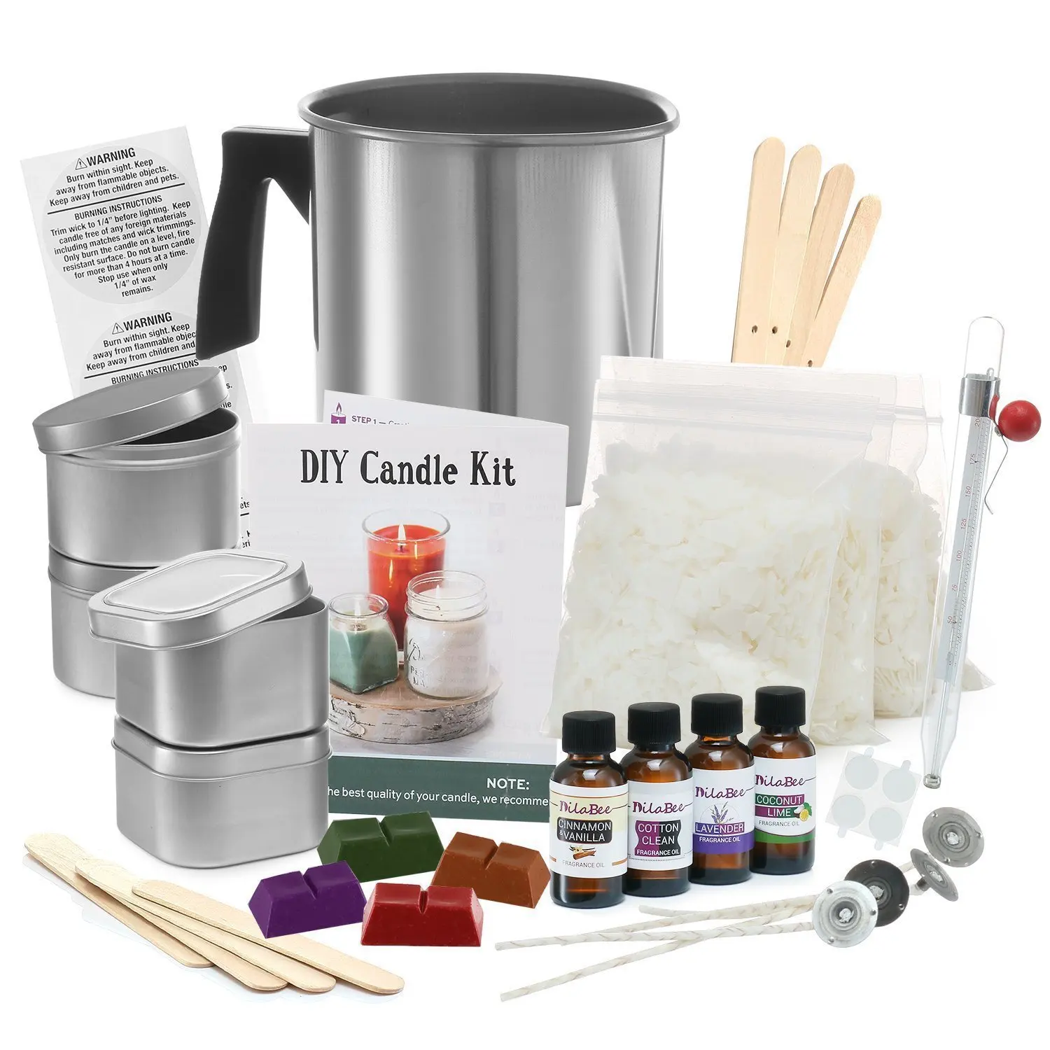 ceramic scented soy wax crystal candle jar vessel making kit velas candles packaging