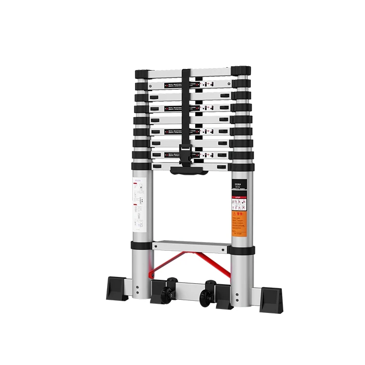 Single straight telescopic extension step ladder Aluminum Folding Telescopic Ladder For Outdoor Indoor Use extension ladder