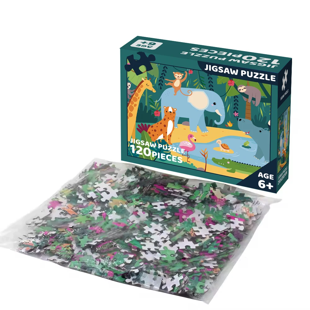 Custom cute illustrated jigsaw puzzle games for kids with low difficulty jigsaw puzzle 10 30 50 100 pieces jigsaw puzzle