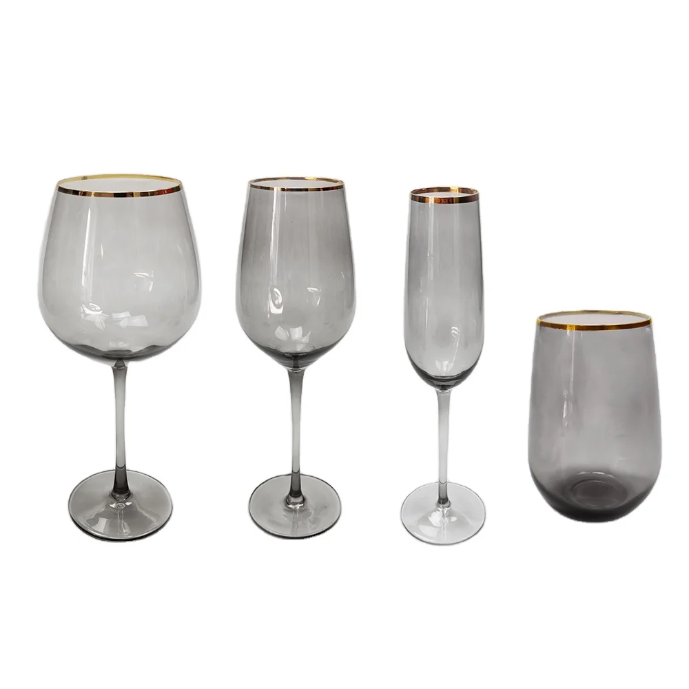 Glassware set wholesale wedding transparent champagne glass cup crystal Premium personalized wine glass set bulk for party