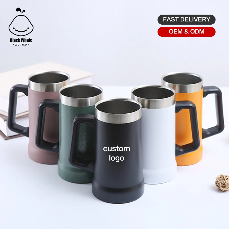 Brazil Stanley Adventure Big Hand Grip Beer Stein 24oz Stainless Steel Beer Mug powder coated Double Wall Cup