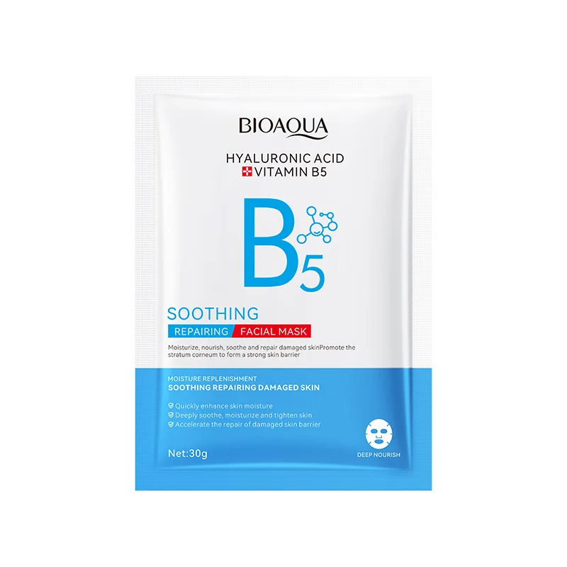 BIOAQUA vitamin B5 hyaluronic acid Soothing Repair facial Mask moisturizing skin care improve dark spots brighten skin tone