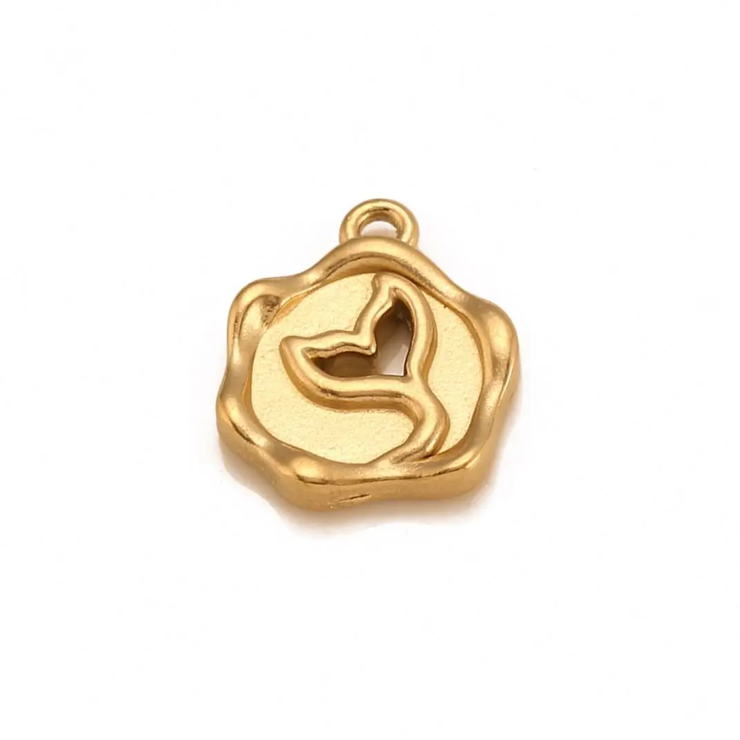 Wholesale 18K Gold Plated Mermaid Charm Tail Pendants Stainless Steel Necklace Fashion Tarnish Free Jewelry Making