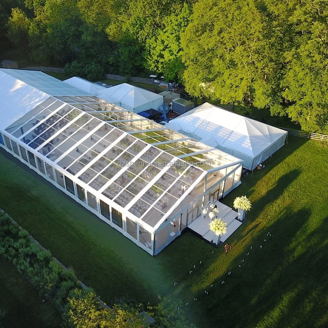 Большая роскошная открытая передвижная палатка для бизнес-вечеринок церкви водонепроницаемая прозрачная Свадебная на 200 человек