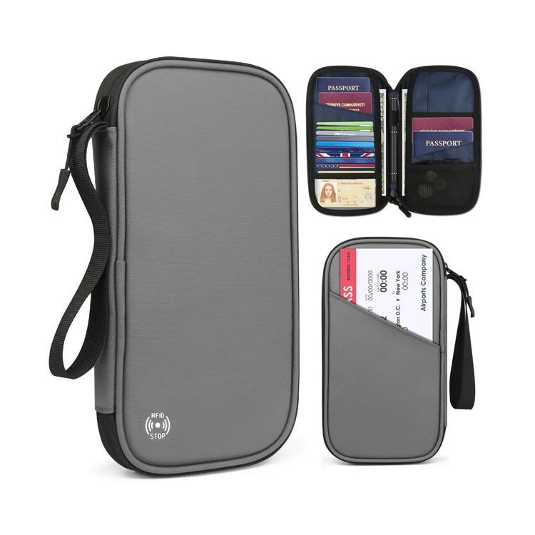 Wholesale Waterproof Family Travel Passport Wallet Case Credit Card Ticket Rfid Blocking Document Organizer Bag Passport Holder