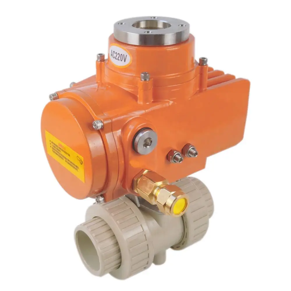 Motorised Electric actuator Ductile Iron Fluorine PTFE lined flange ball Water Valve