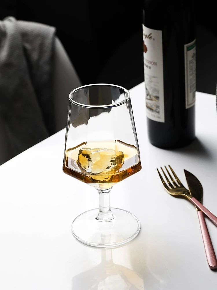 hot sale custom logo polygon shape brandy snifter glasses cognac brandy glass