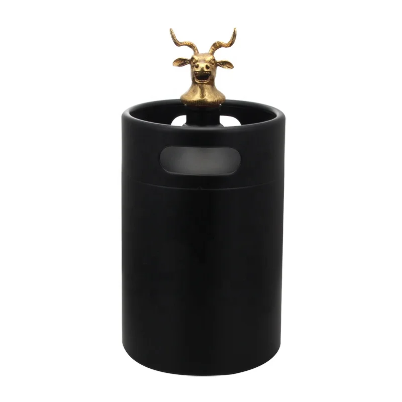 
new style buffalo cap cartoon head screw lid stainless steel mini keg bottle white wine beer soda water growler 