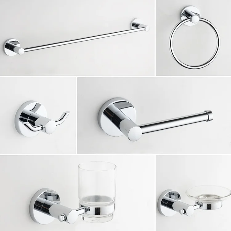Hotel Project Wall Mounted Chrome Modern Sanitary Fittings Bathroom Accessories set