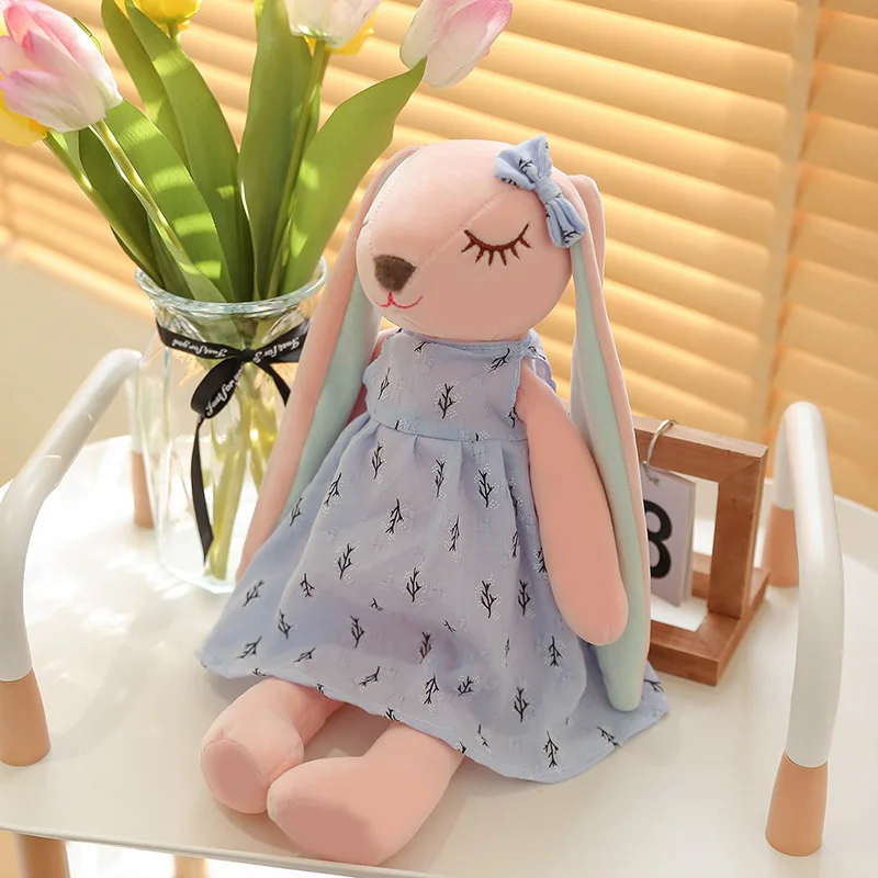 35cm 45cm Hot Sale Cute Kawaii Cartoon Long-eared Bunny Doll Baby Soft Plush Toy Children Rabbit Sleeping Stuffed Animal Toy