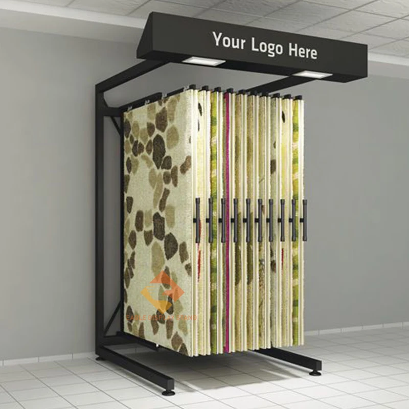 Customized Standing Strong Metal Rug Carpet Display Rotary For Sale