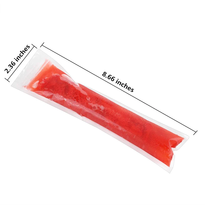 Custom Design Transparent Ldpe Plastic Ice Popsicle Healthy Snacks Yogurt Juice Fruit Smoothies Ice Mold Bags For Ice Cubes