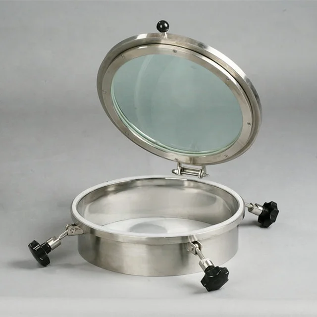 sanitary stainless steel tank manhole cover full top sight glass manway