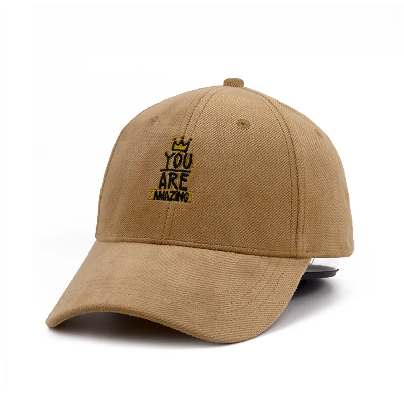 High Quality Khaki Black Structured Low Profile Custom Flat Embroidery Logo Women Men Winter Baseball Caps Brown Dad Hats