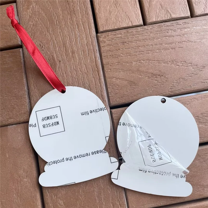 MDFSUB SEDEX wholesale price Christmas Crystal Globe Hanging Ornament Sublimation Blank Mdf Ornaments with protective film