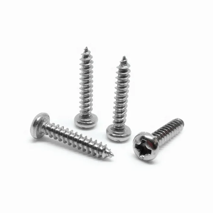 High quality stainless steel micro precision DIN7981 cross recessed pan head tapping screw