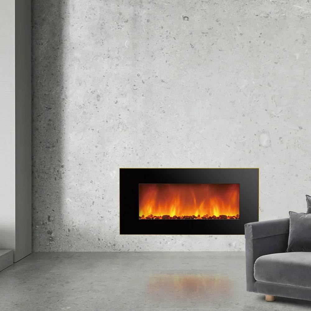 New wall mounted led electric fireplace heater with flame distressed wood fireplace media electric fire place wall 2000W