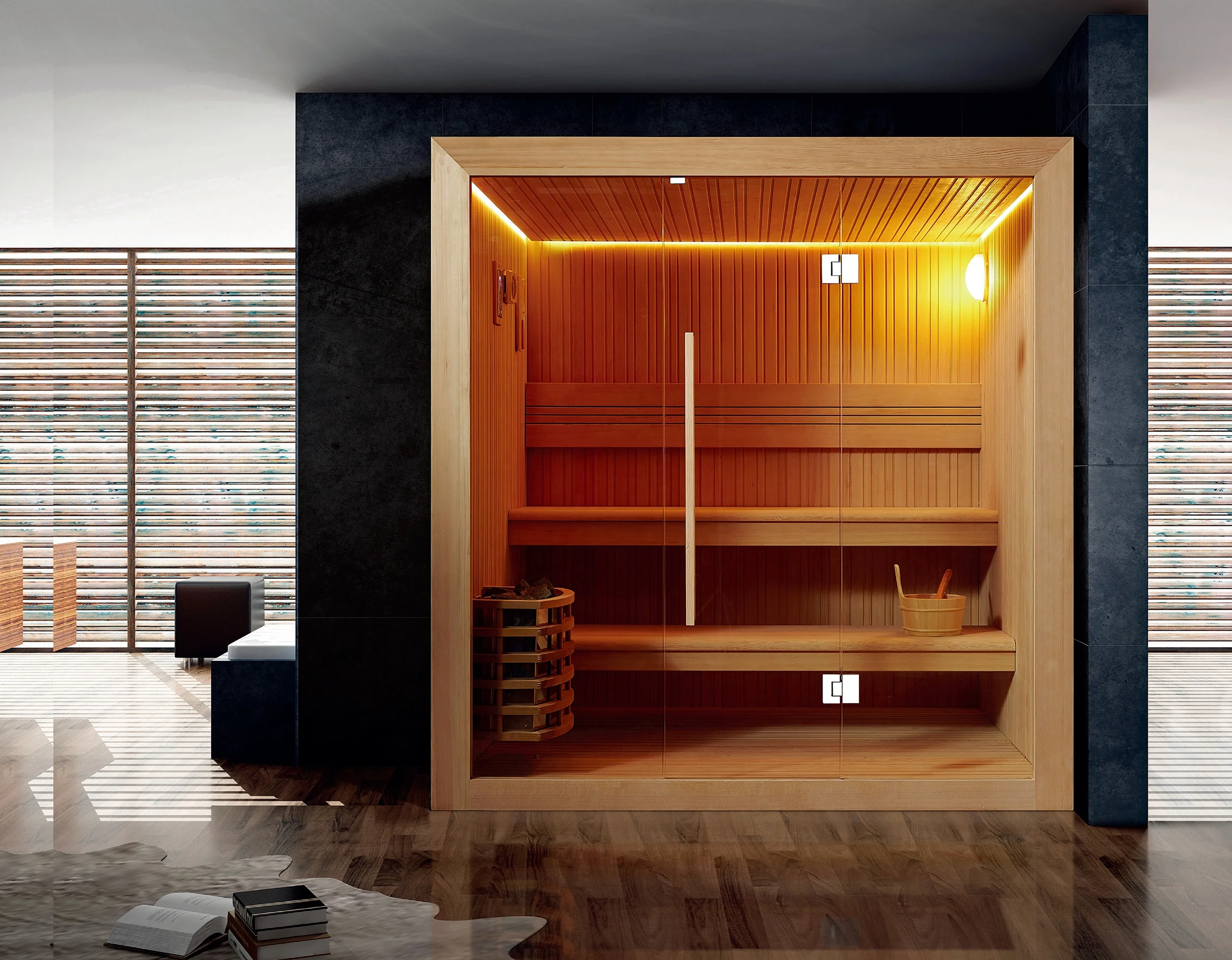 MEXDA 2-4 Person Wooden Sauna with Plug Power for Indoor Traditional Saunas for Sale WS-1503