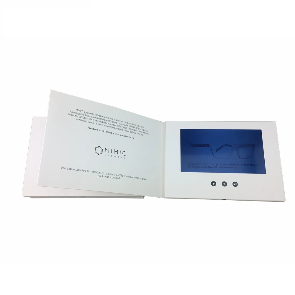 Custom 7-Inch LCD Digital Video Player Brochure for Marketing & Advertising Business Gift Card