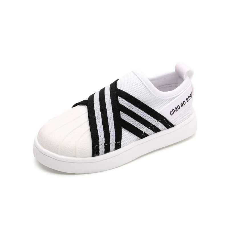 
white black unisex summer spring autumn boy's babyshoes kids running casualshoes girls baby elastic strap slip-on casual shoes 