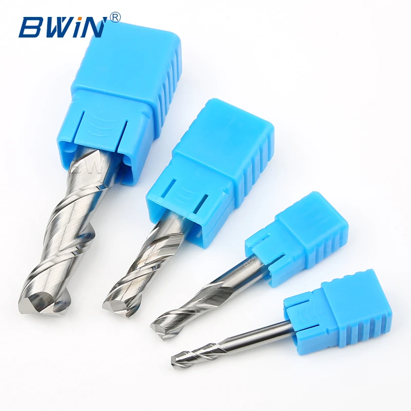 Machine cad cam lathe sharpening 2 flutes compression tungsten carbide end milling cutter cnc tools bit for cnc router