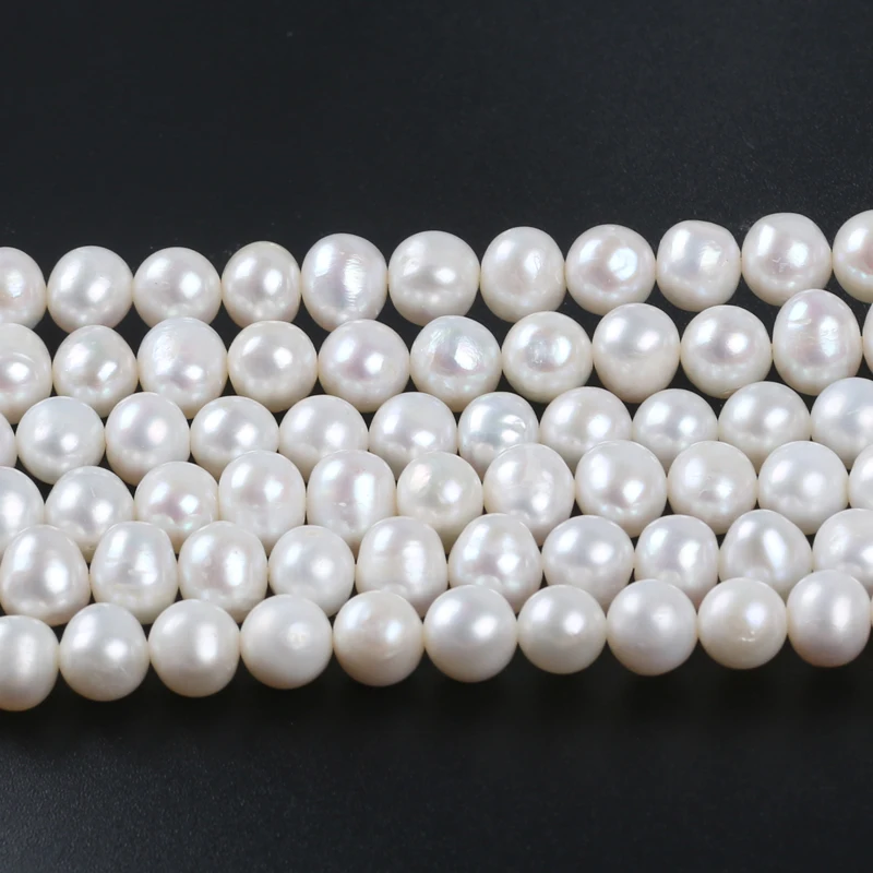 7-8mm 5A 4A 3A 2A A B C D Natural white Loose Real Fresh Water Potato Pearl Beads Strand for jewelry making