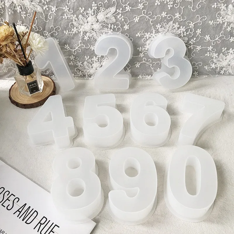 4.7 inch Silicone Baking Cake Pans 0-8 Number Letter Cake Pan Mold Baking Silicone Molds Sets for Birthday Wedding Anniversary