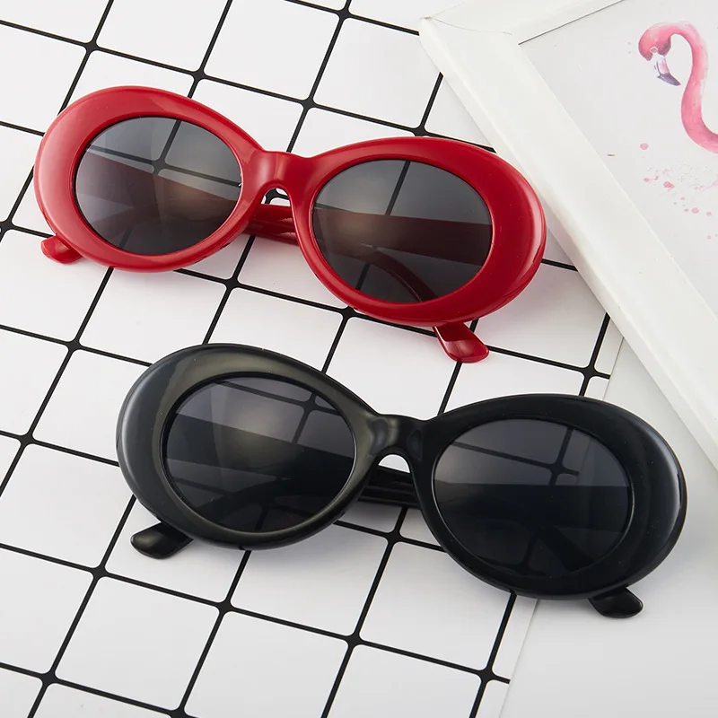 New European and American oval sunglasses alien oval glasses hip hop disco glasses