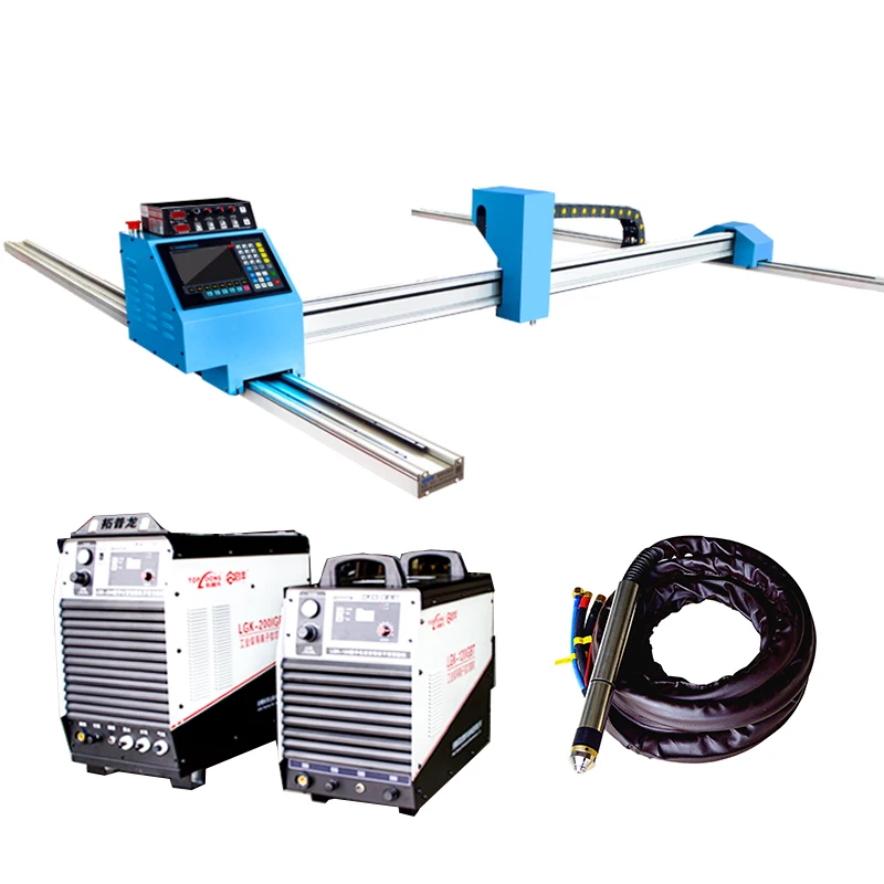 CNC Plasma light weight gantry bilateral tracks oxyfuel cut machine  double use LGK 120 200 IGBT torch height control system