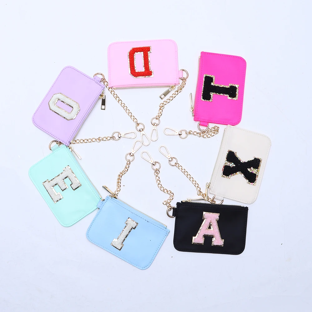 Fast Shipping Candy Color Waterproof Nylon Cute Small Mini Wallet Girls Women Nylon Zipper Money Pouch Mini Keychain Coin Purse