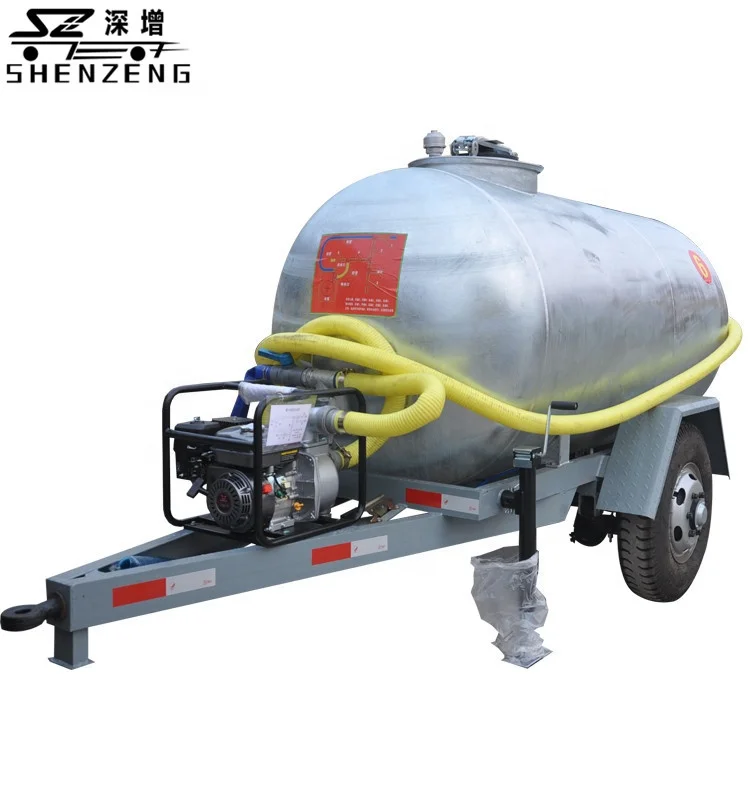 water tank semi trailer mobile fuel tank trailers 2000l galvanized