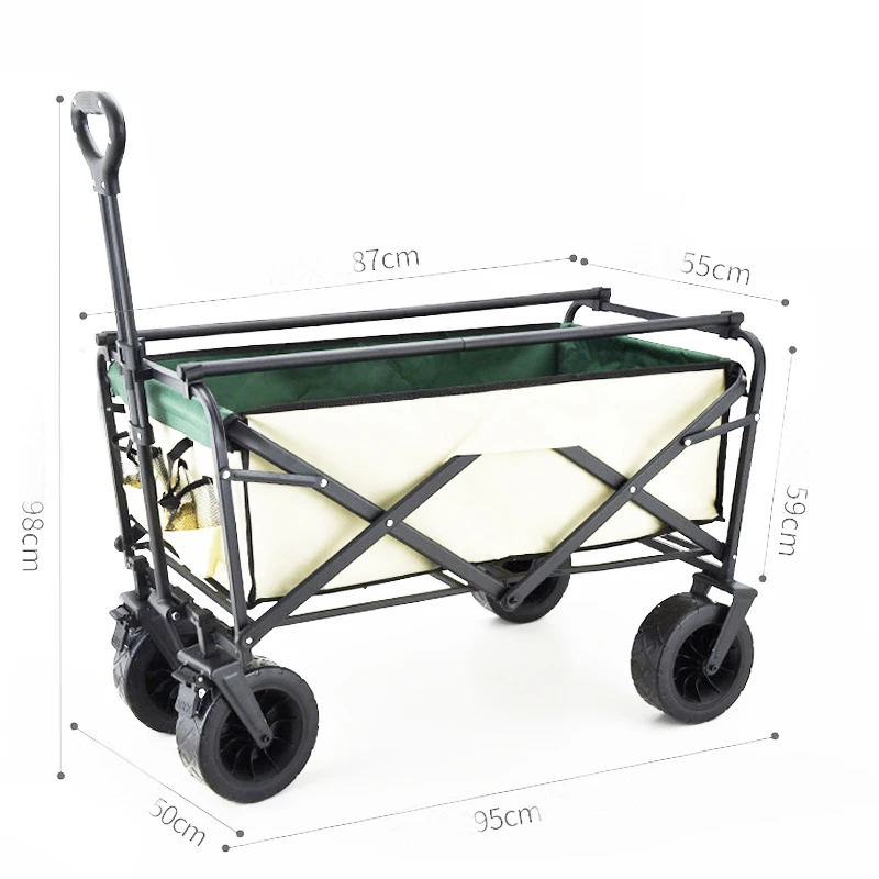 Entai outdoor multipurpose utility camping fishing floding Heavy Duty Folding Beach Trolley Wagon Cart trolley with wheels