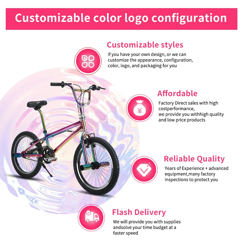Ideal choice for street cycling and park jumping - High quality factory direct selling BMX bicycles 20 inches-