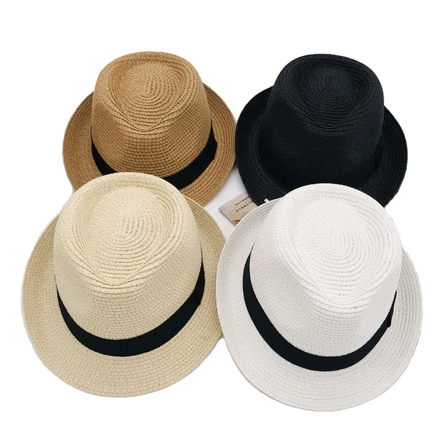 Custom Logo Panama Fedora Straw Hats For Men Women Paper Grass Beach Jazz Hats