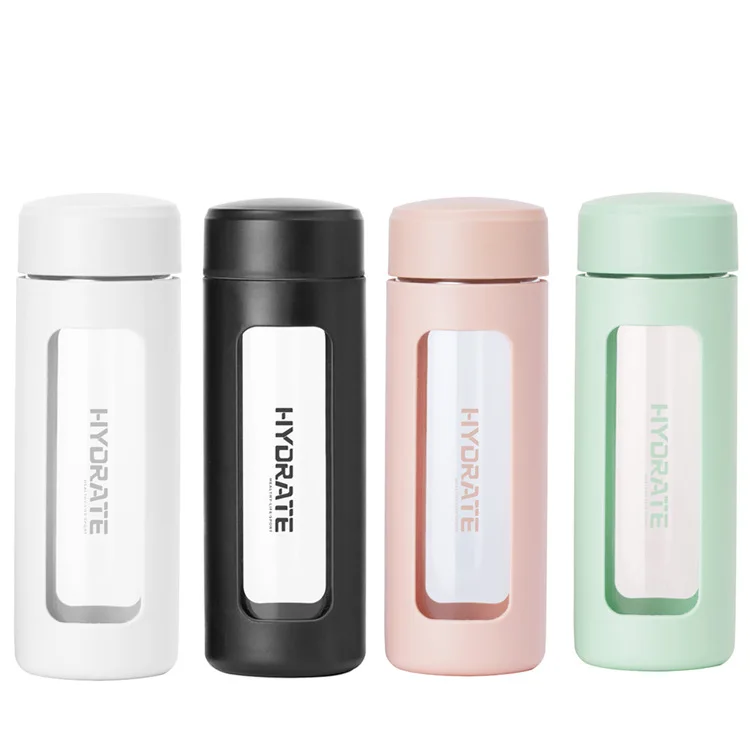 Custom Design BPA Free Wholesale Borosilicate Tea Infuser Eco Glass Drinking Water Bottle With Filter