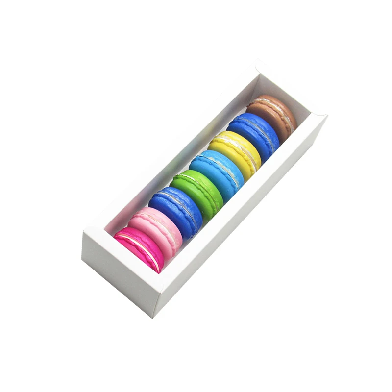 white drawer style macaron cake package gift paper food box packaging takeaway
