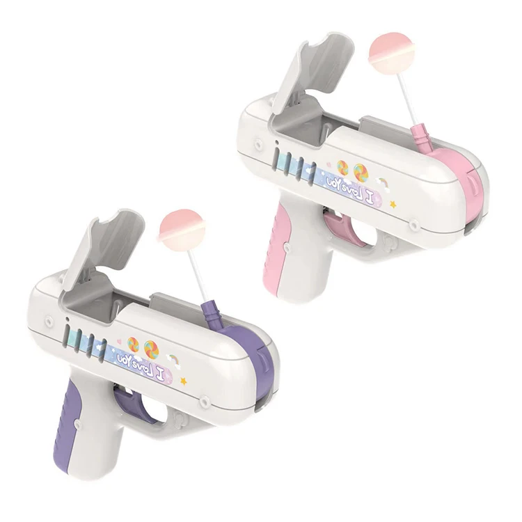  2021 Yohi Creatives Light Sugar Vending Surprise Lollipop Blaster Hand Shoot Gun Candy