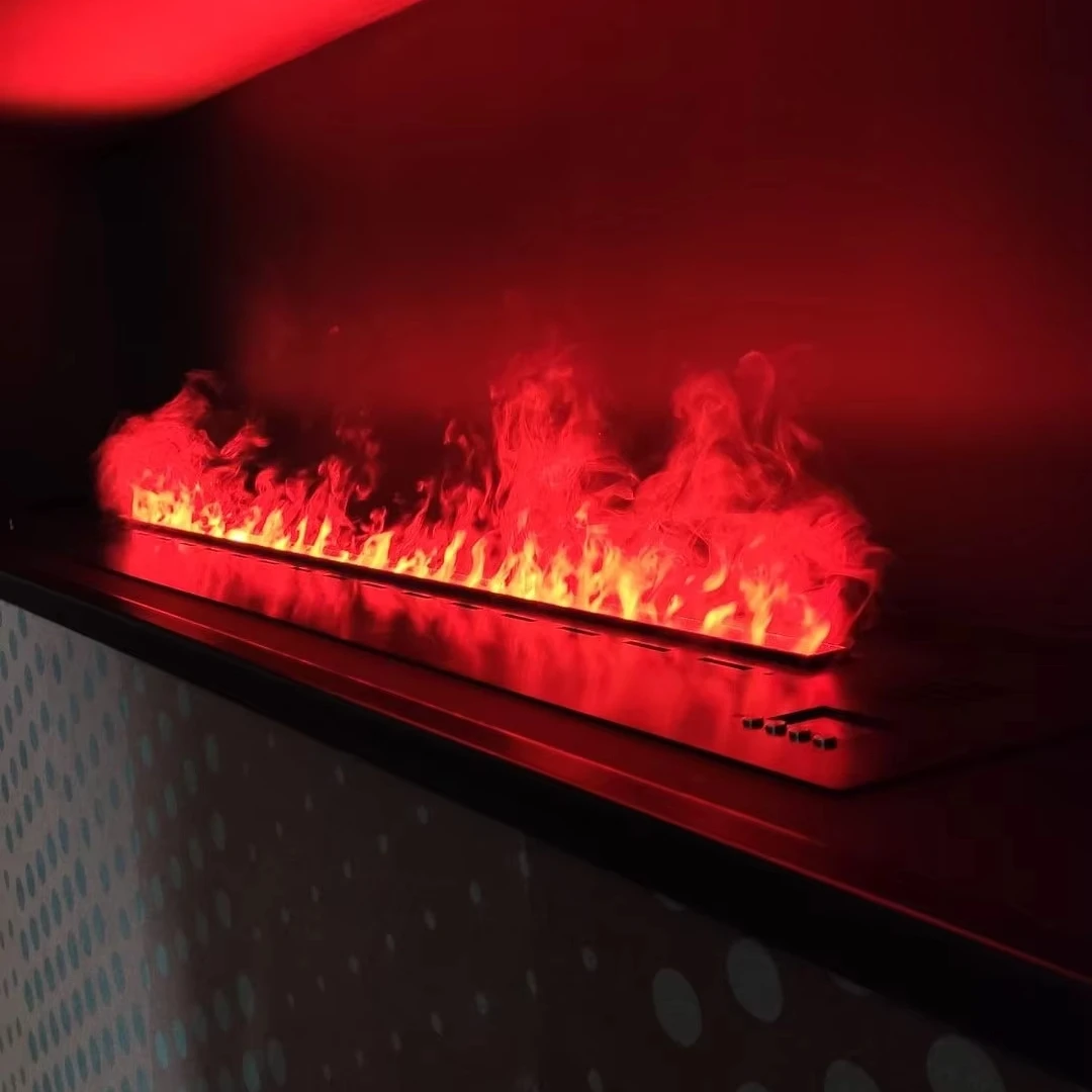 Modern design marble mantel Indoor decorative fireplace surround custom 3000 mm water atomizing flame led electric fireplace