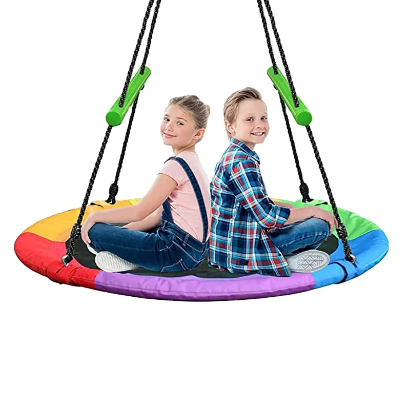 Zoshine Cost-Effective Colorful Nest Tree Swing hanging Strap Outdoor Tree Swings Waterproof Saucer Swing  Chair for Kids