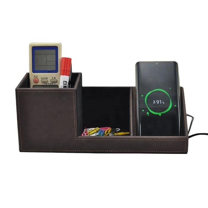 
10W Charging Wireless Station PU Leather Charger Charging Receiver 