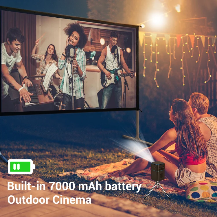 Smart Android 9 WIFI Video Home Theater Mini Pocket DLP Outdoor Projector 4K UHD 1080P Portable Touch Screen Projectors