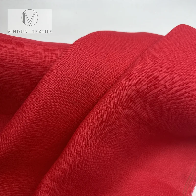 Mindun Wholesale Custom Hot Selling Hemp 100% Pure Linen Plain Cool Touch Dress Shirt Upholstery Fabric