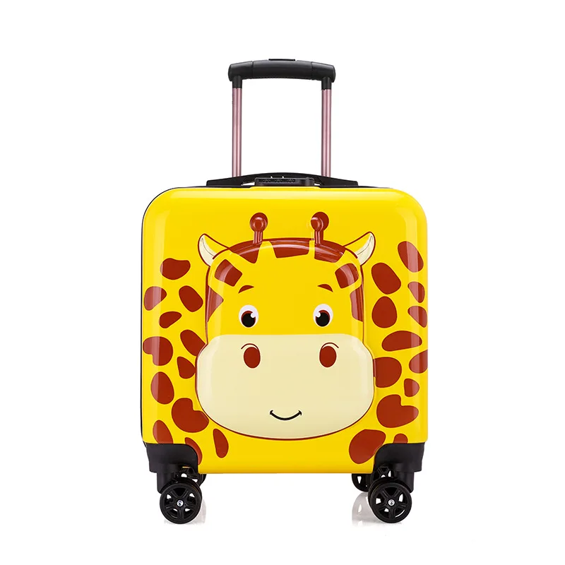 Free Sample Haslor ABS+PC Kids Travel Luggage Customized Cartoon Logo Colorful Kids Baby Travel Suitcase Luggage Free Sample