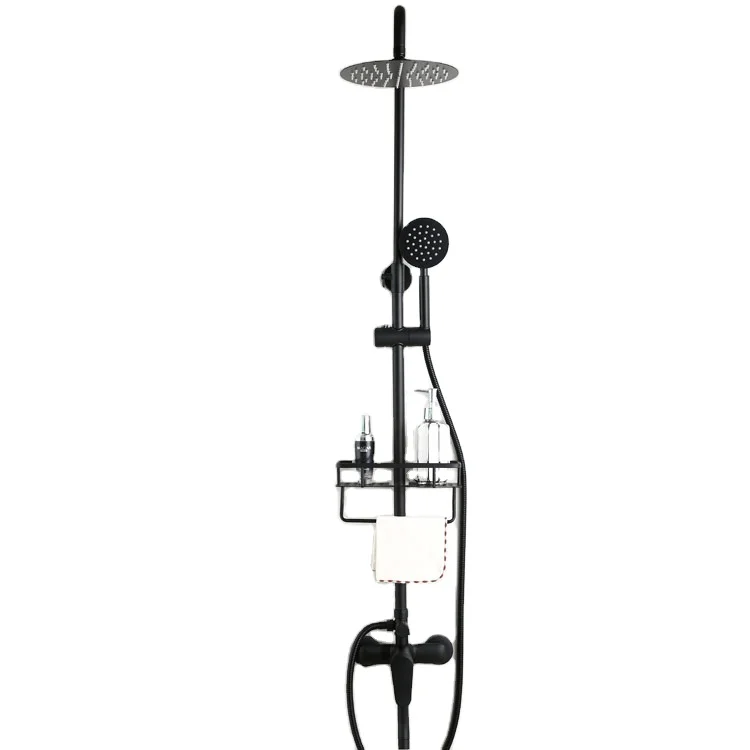 Hot Selling Black Brass Wall Mounted Bathroom Hand Shower Set Mixer Faucet