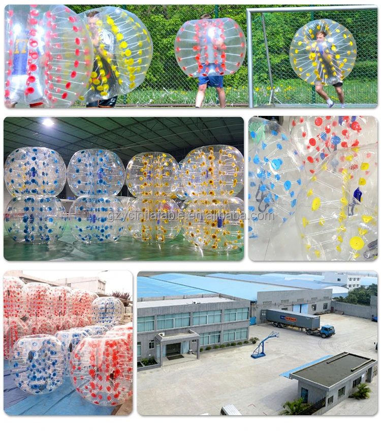 TPU Body Zorb Bumper Ball Inflatable Bubble Football Soccer Ball With Colored Dots inflatable zone bubble ball tpu guangzhou