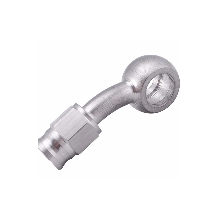 High quality Stainless steel straight 28 90 deg AN3 brake pipe connector Motor Bike  crimp banjo Brake Fitting