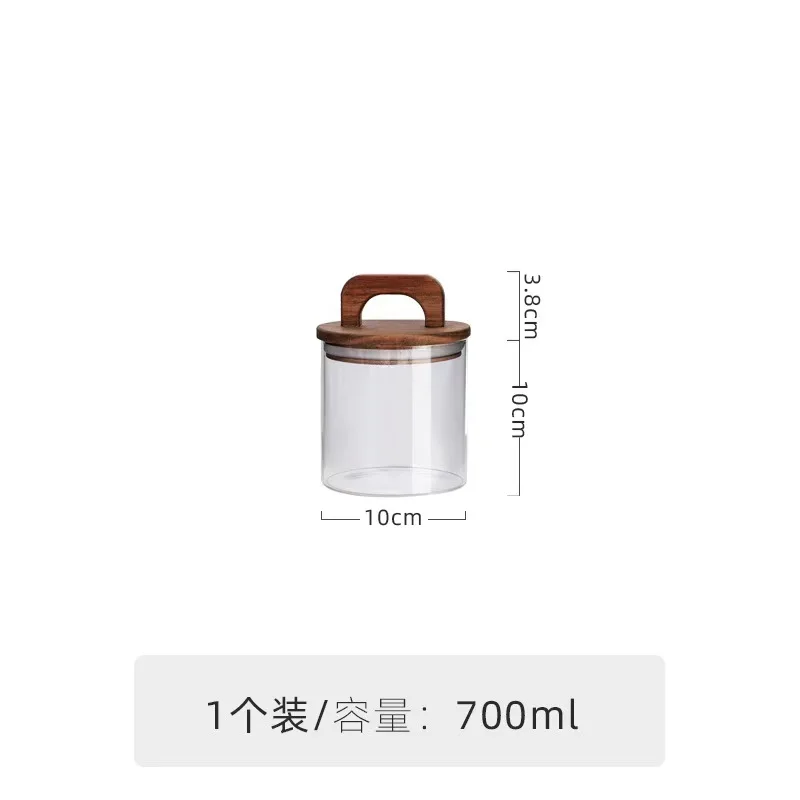 Wholesale Hot Sale Glass Kitchen Spice Pepper Candy Coffee Food Wide Mouth Glass Storage Jar With Acacia Wood Lid